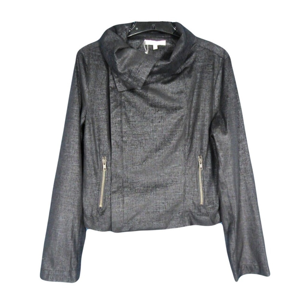Lavendar Brown Women’s Lightweight Moto Jacket Asymmetrical Neck  Size Medium